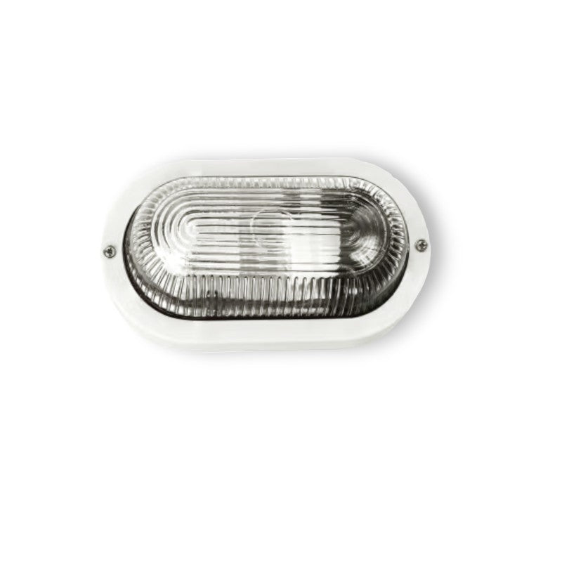 Plafonnier ovale 20,4x11,5xH9,5 avec diffuseur en verre