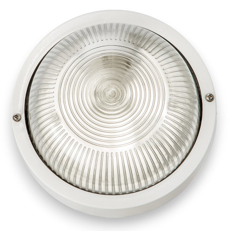 Plafonnier rond diamètre 18,5xH10,6 cm avec corps en thermoplastique et diffuseur en verre