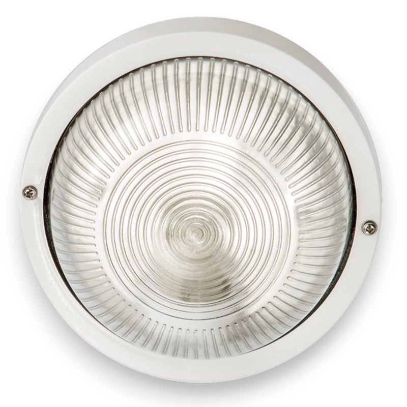 Plafonnier rond diamètre 18,5xH10,6 cm avec corps en thermoplastique et diffuseur en verre