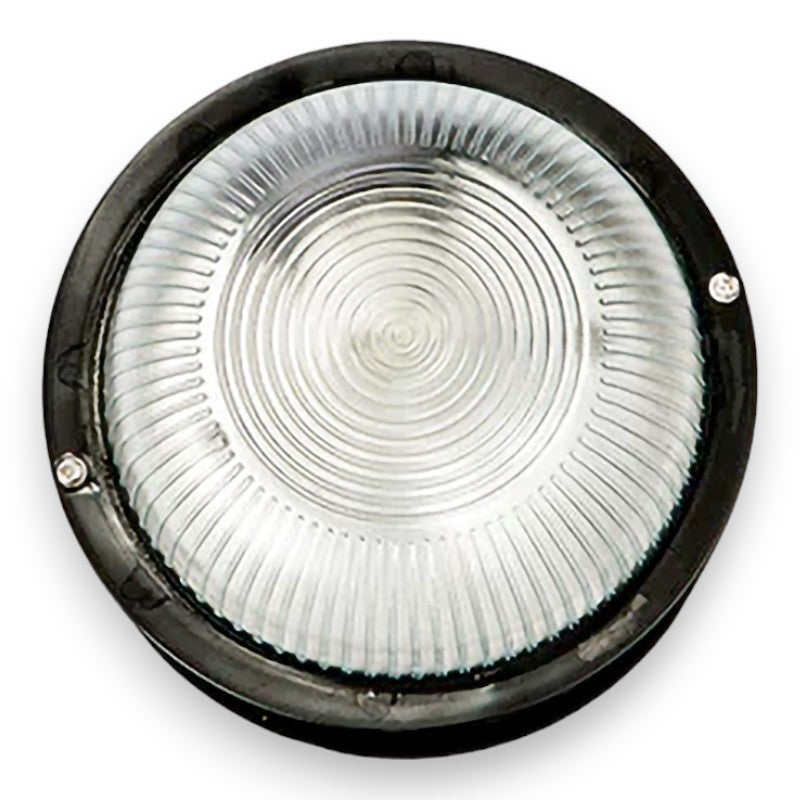 Plafonnier rond diamètre 18,5xH10,6 cm avec corps en thermoplastique et diffuseur en verre