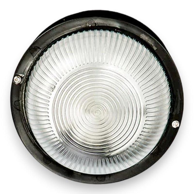 Plafonnier rond diamètre 18,5xH10,6 cm avec corps en thermoplastique et diffuseur en verre