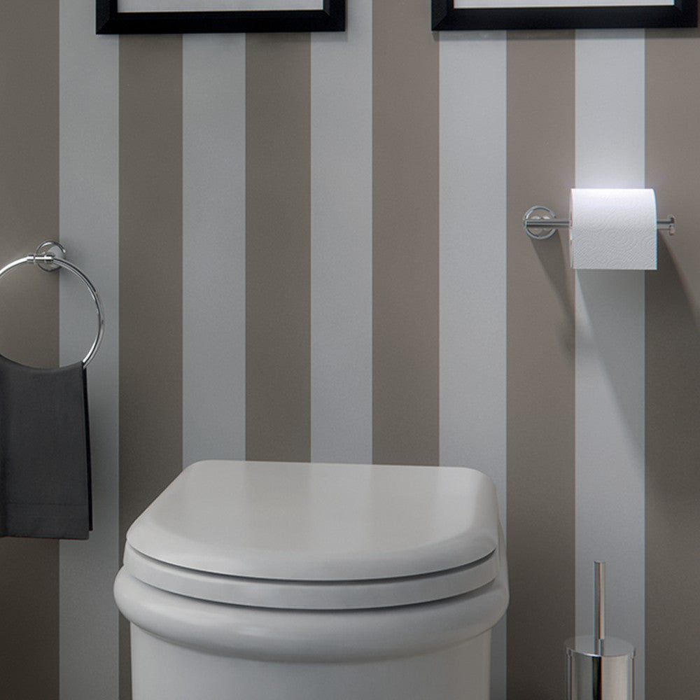Porte-rouleau papier toilette en acier chromé pour salle de bain