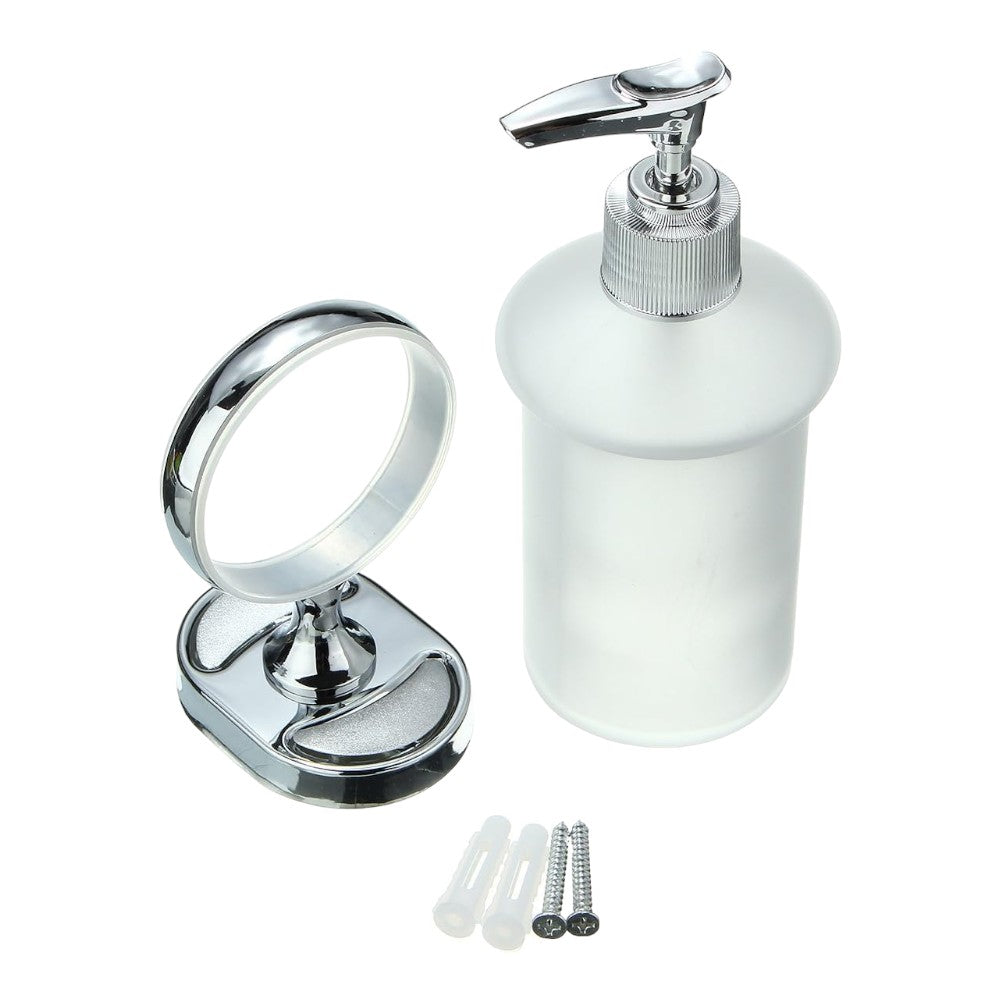 Porte savon avec distributeur en résine et acier pour salle de bain