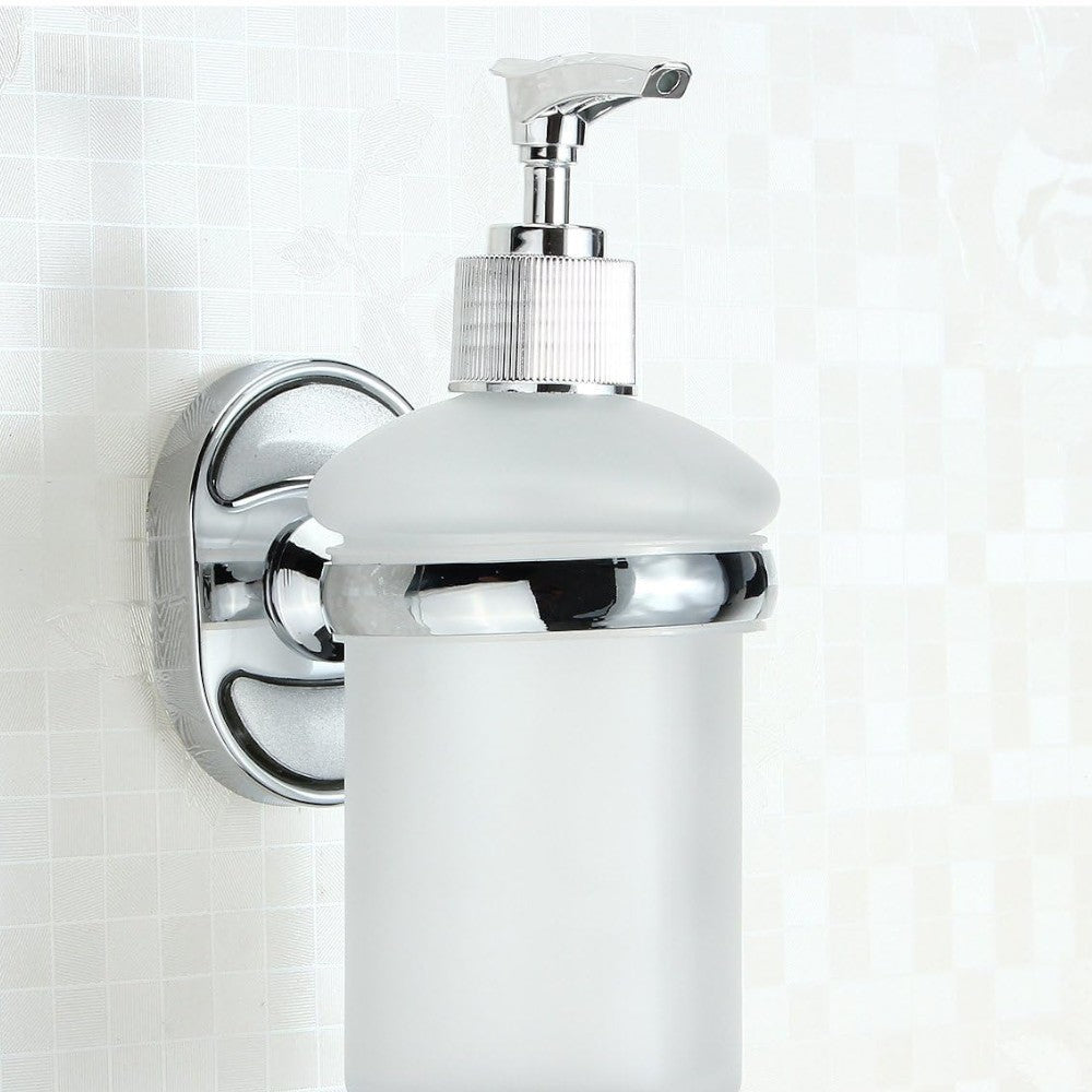Porte savon avec distributeur en résine et acier pour salle de bain