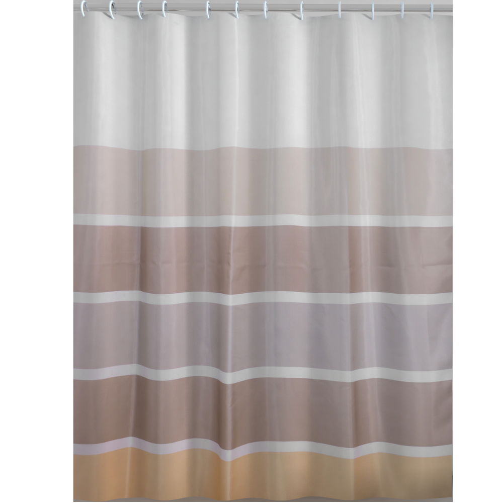 Rideau de douche de salle de bain en polyester plage beige/marron