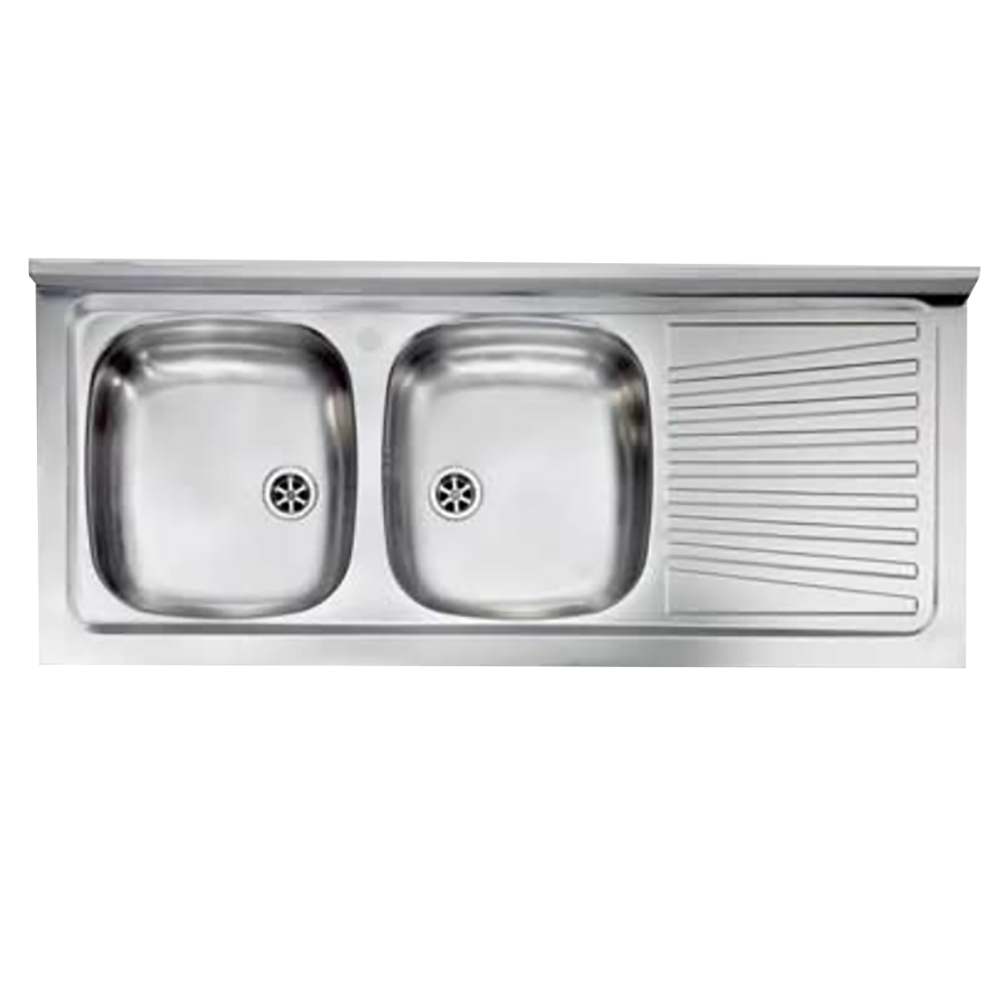 Évier deux vasques avec 2 égouttoirs pour cuisine