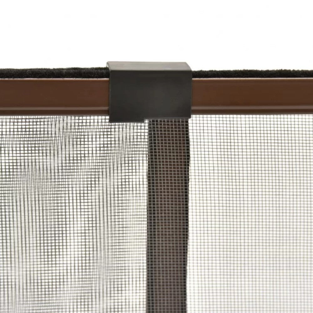 Moustiquaire à panneau extensible marron pour extérieur et intérieur