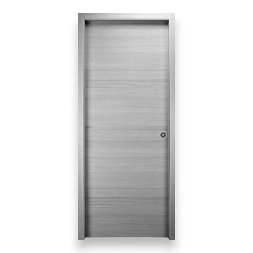 Porte coulissante intérieure réversible en bois de sapin avec renforts de serrure gris 