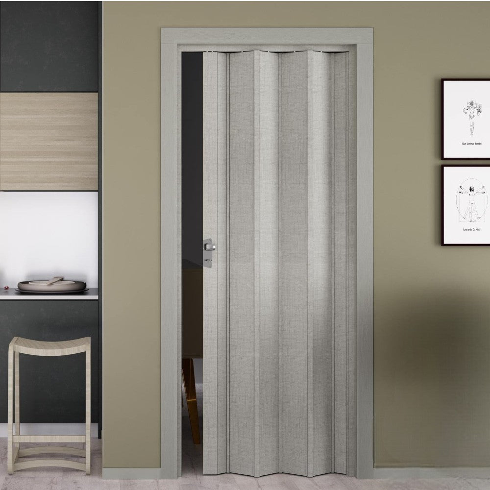 Porte pliante effet bois en PVC rigide avec poignée 82x214 cm