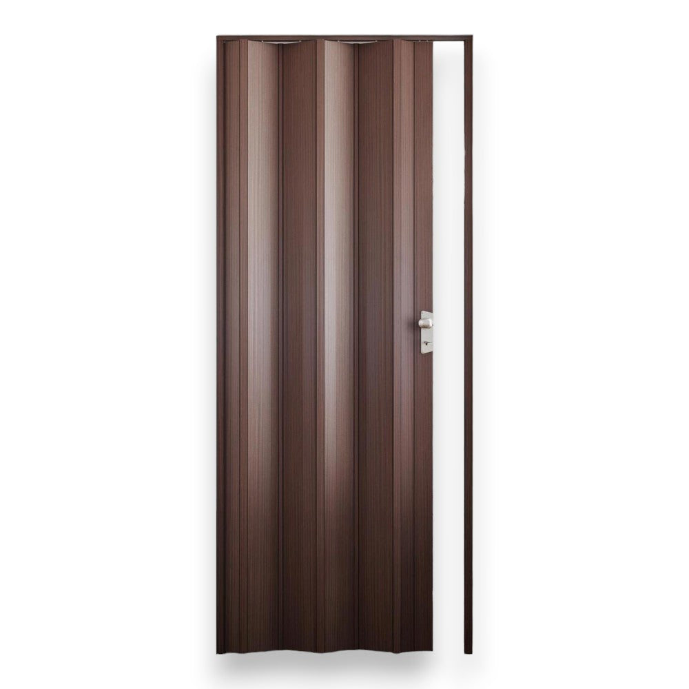 Porte pliante effet bois en PVC rigide avec poignée 82x214 cm