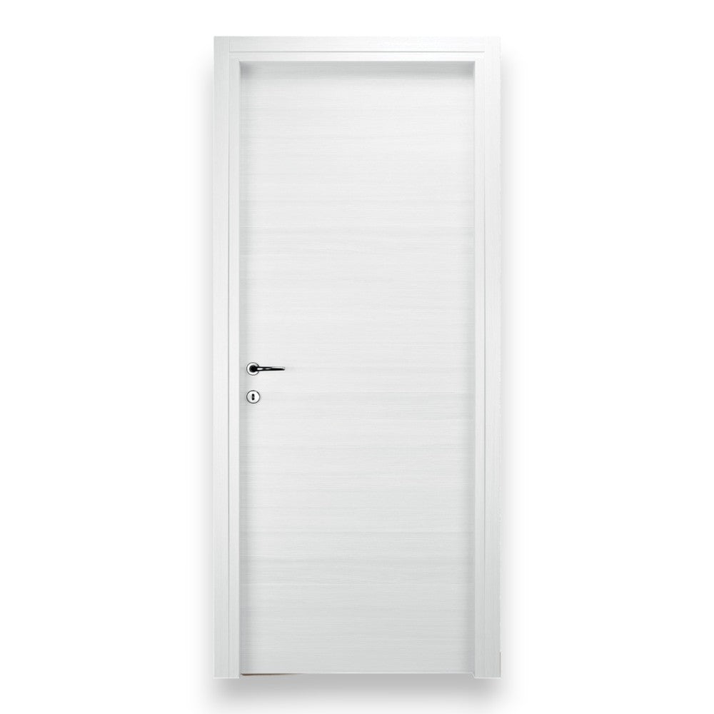 Porte battante réversible en bois de sapin blanc avec renforts 