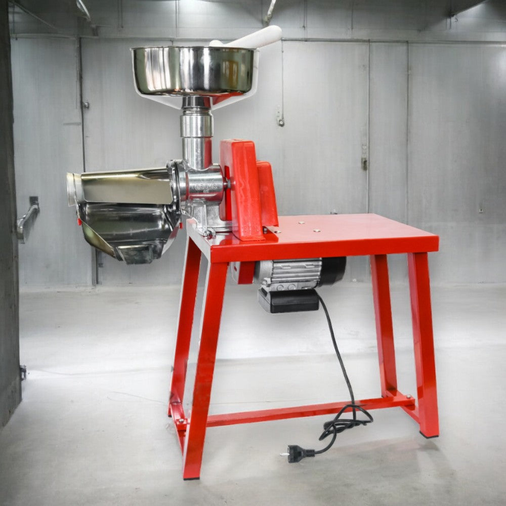 Presse-tomates électrique avec banc en acier inoxydable et accessoires pour la cuisine