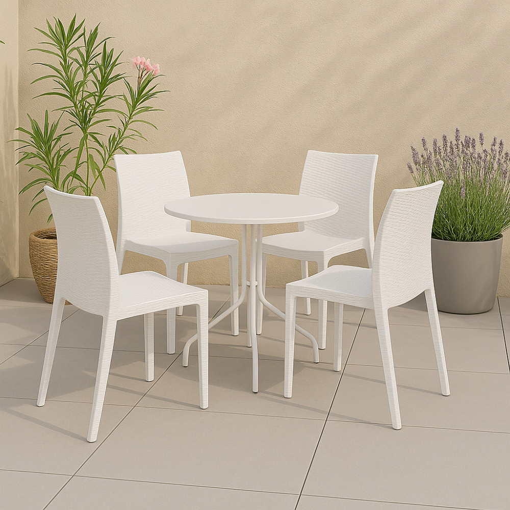 Sedia impilabile in resina effetto rattan linea elegance Madam