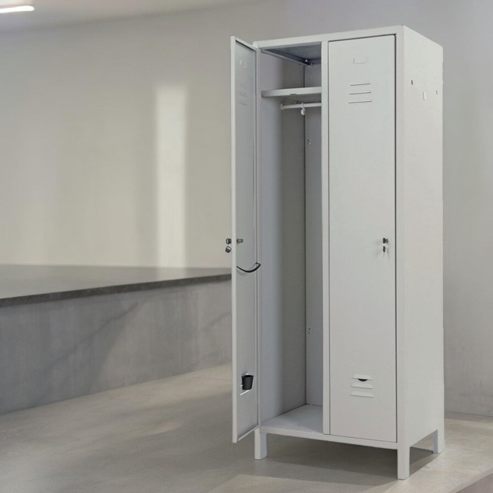 Armadio spogliatoio in metallo 69x34xH180 cm doppia anta con serratura e cerniere antiscasso