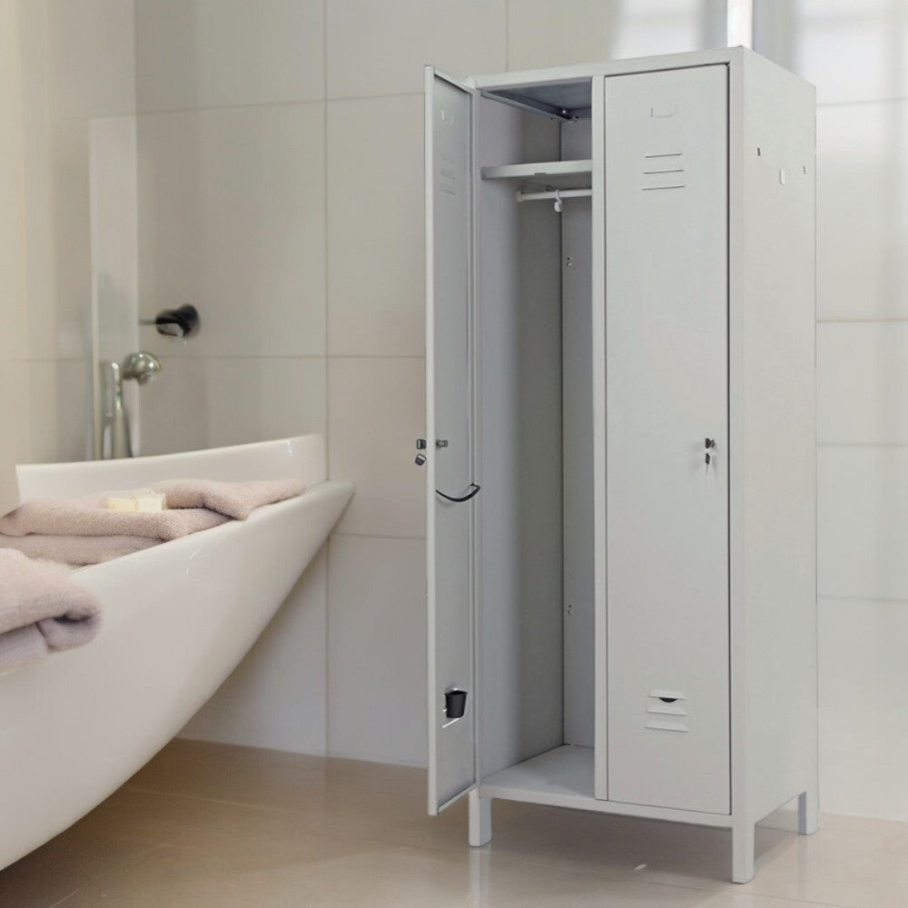 Armadio spogliatoio in metallo 69x34xH180 cm doppia anta con serratura e cerniere antiscasso