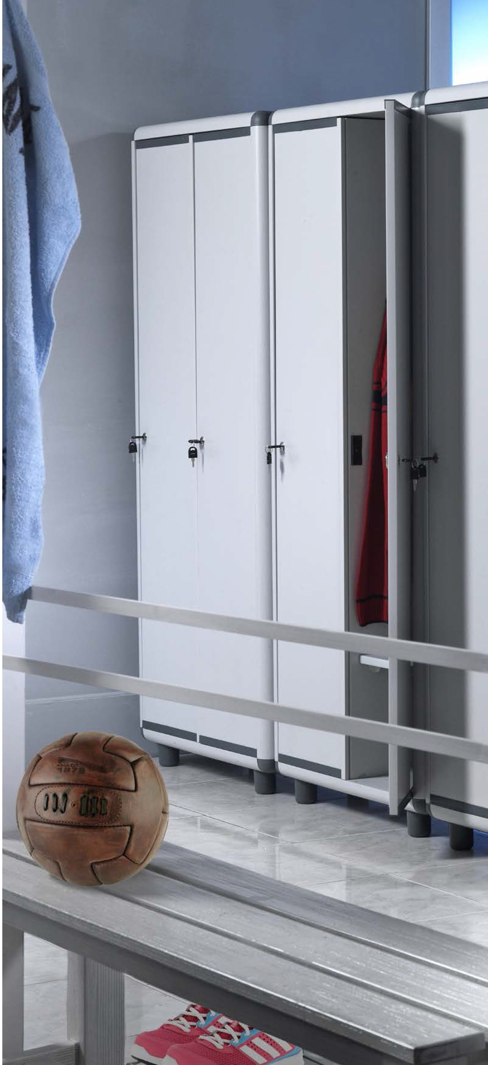 Vestiaire double sale facile à nettoyer L 59 x P 40 x H 175 cm gris clair