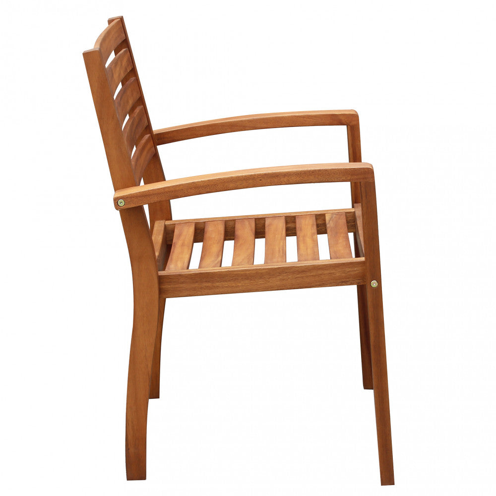 Fauteuil d'extérieur empilable en bois d'acacia massif Vierna