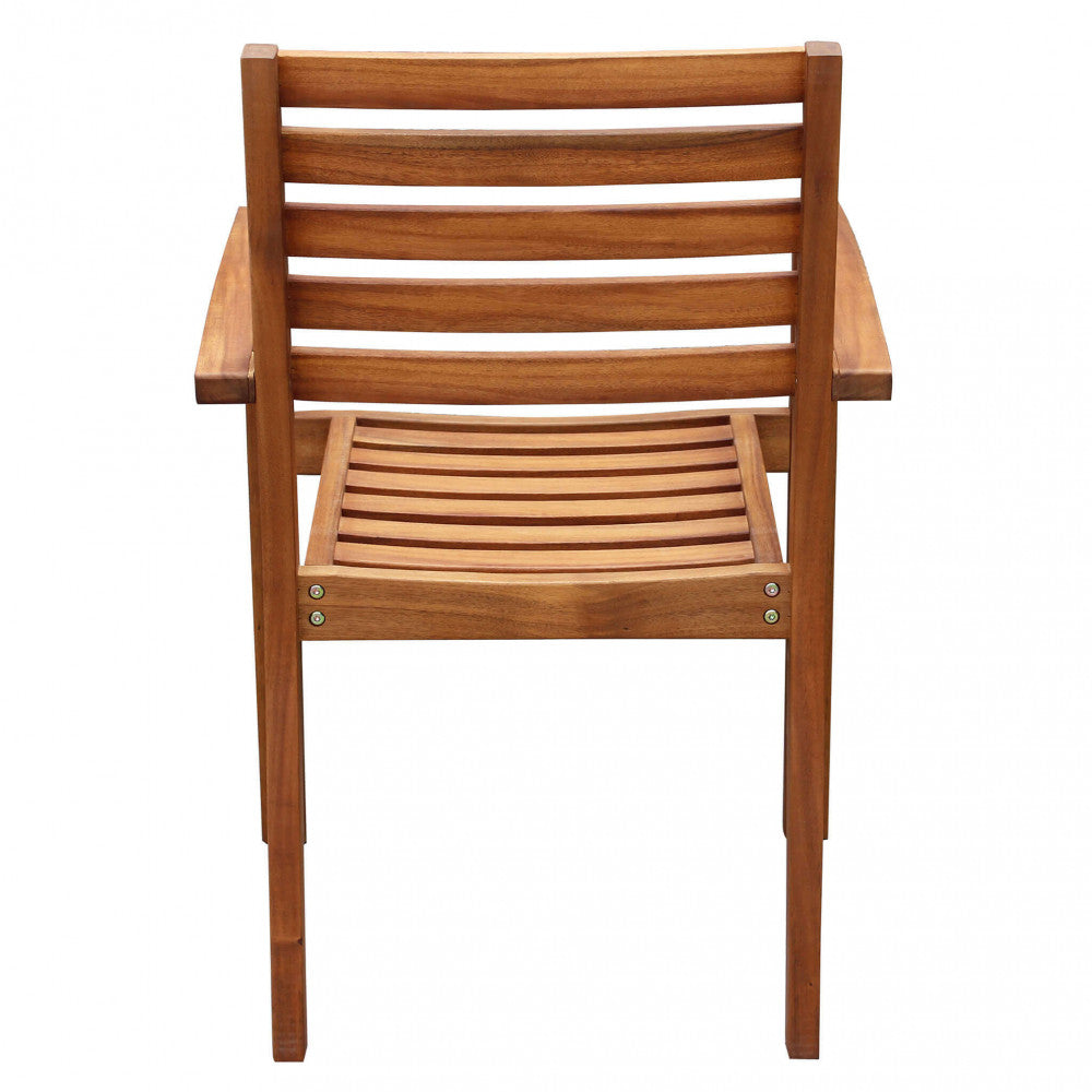 Fauteuil d'extérieur empilable en bois d'acacia massif Vierna