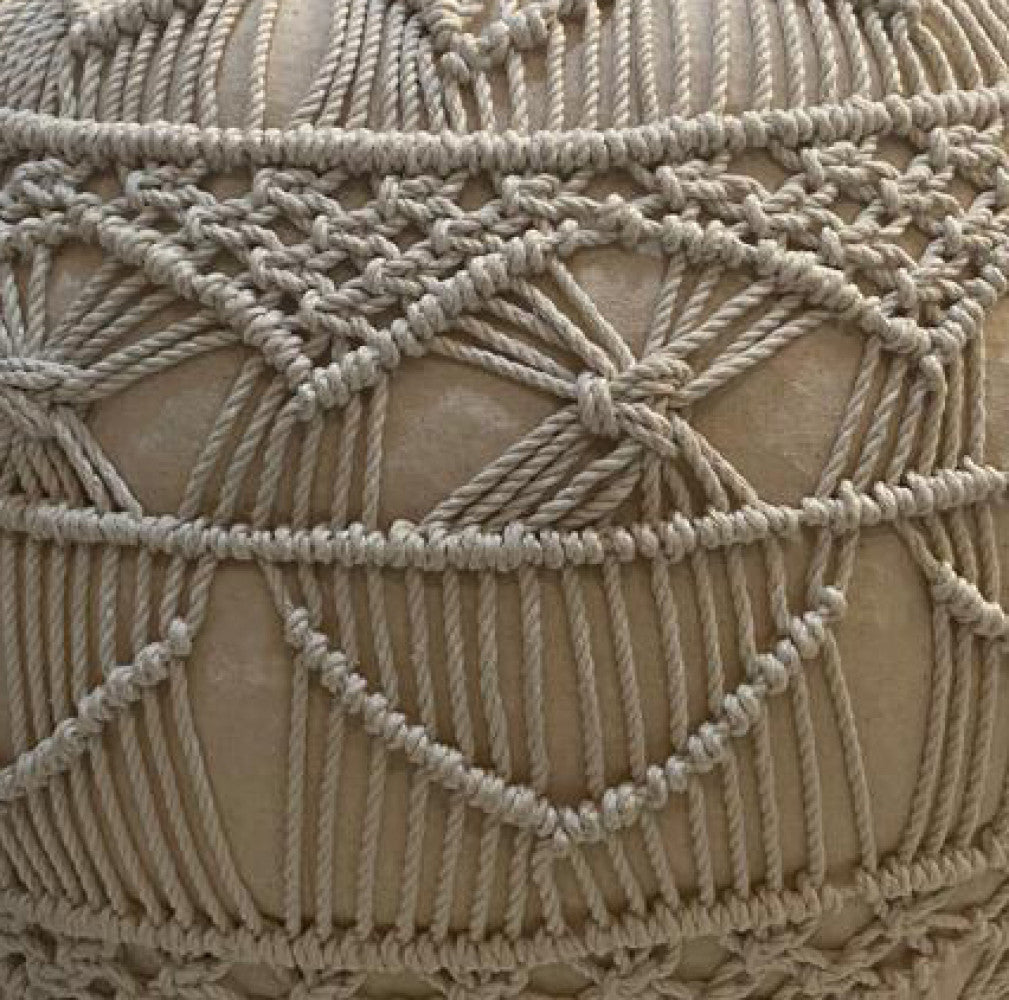 Pouf contenitore imbottito in cotone 40x40x40 cm con design cucito