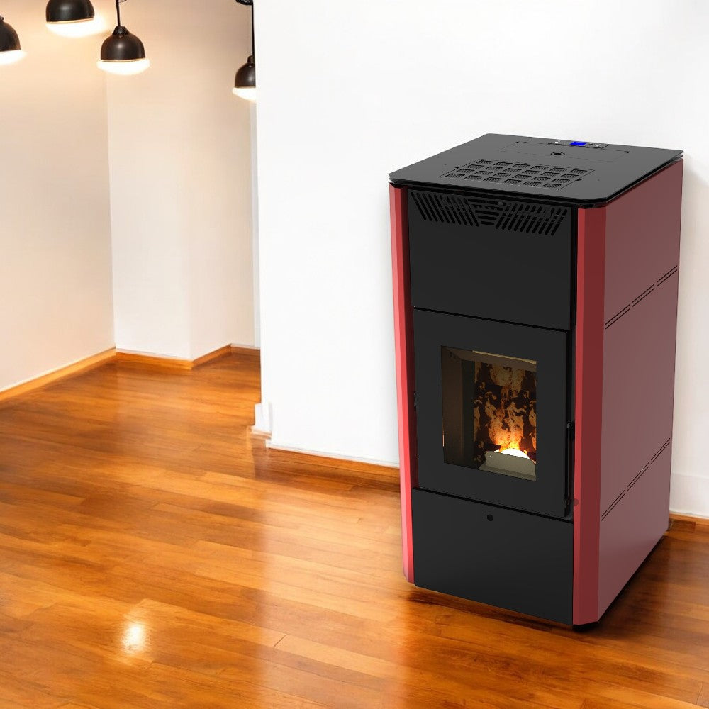 Poêle à granulés Bordeaux 61x62xH119 cm avec autonomie max de 30h
