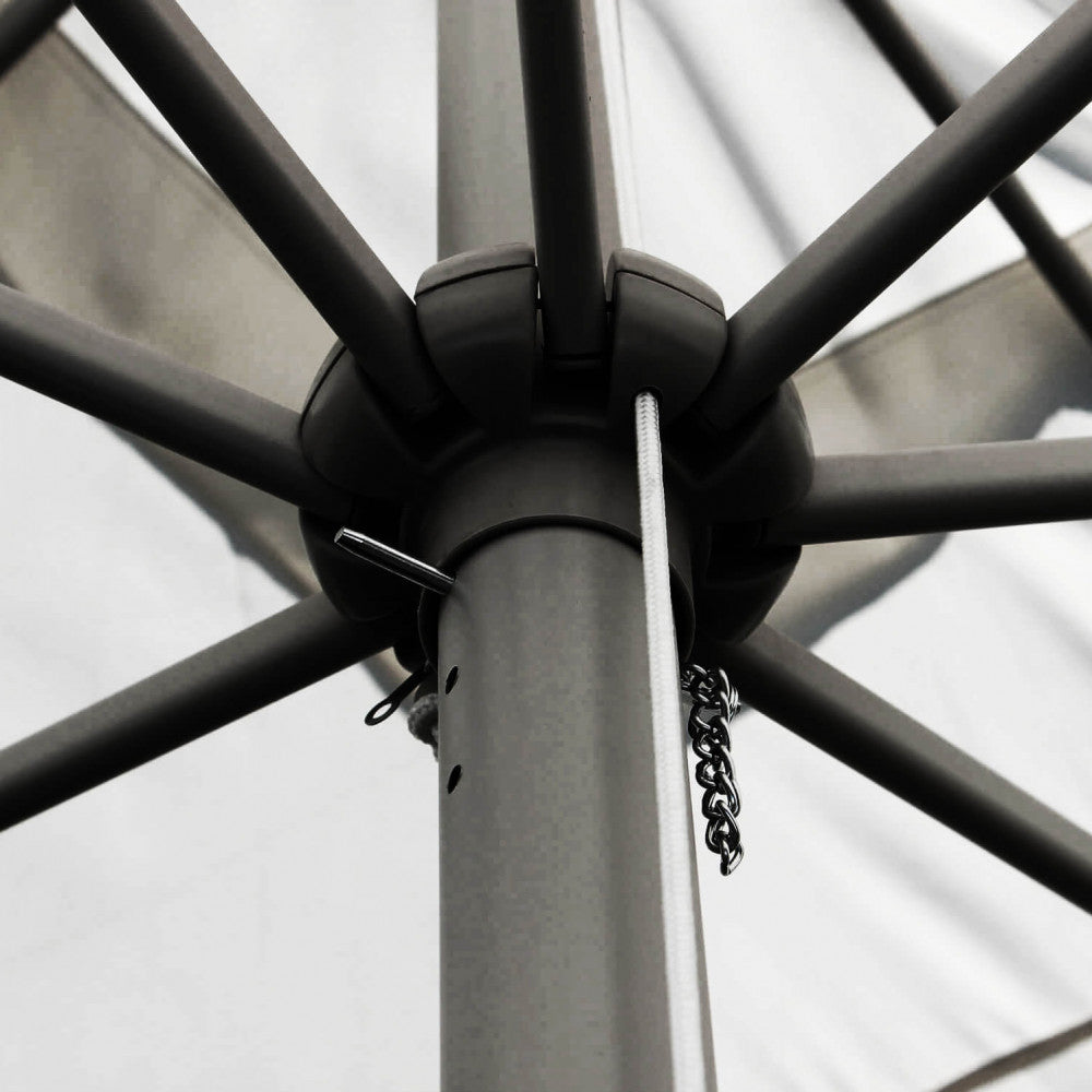 Parasol d'extérieur 3x3 m avec mât tournant en aluminium et housse en polyester lourd Zambie