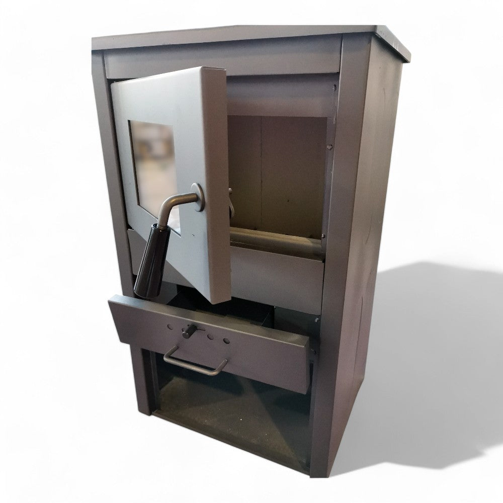 Poêle à bois thermo 47x37xH76 cm en acier