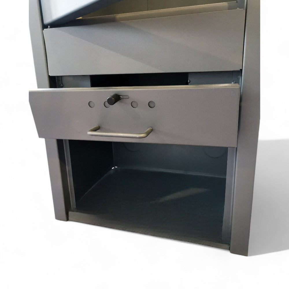 Poêle à bois thermo 47x37xH76 cm en acier