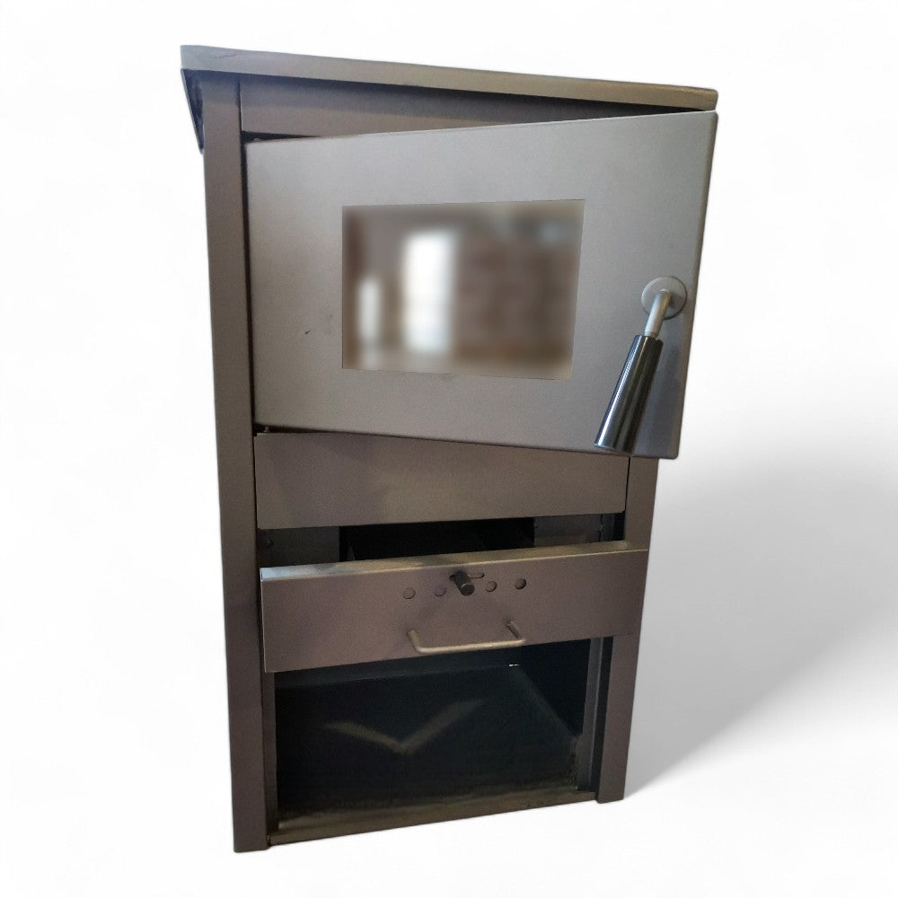 Poêle à bois thermo 47x37xH76 cm en acier