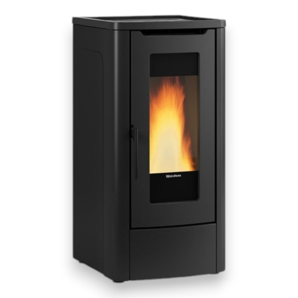 Poêle à granulés noir Dahiana 5.0 10 Kw (compte thermique) - mesure 52,5x60,2x108,0h cm. - poids 153 kg
