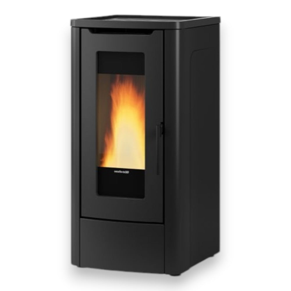 Poêle à granulés noir Dahiana 5.0 10 Kw (compte thermique) - mesure 52,5x60,2x108,0h cm. - poids 153 kg