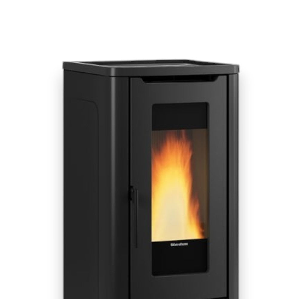 Poêle à granulés noir Dahiana 5.0 10 Kw (compte thermique) - mesure 52,5x60,2x108,0h cm. - poids 153 kg