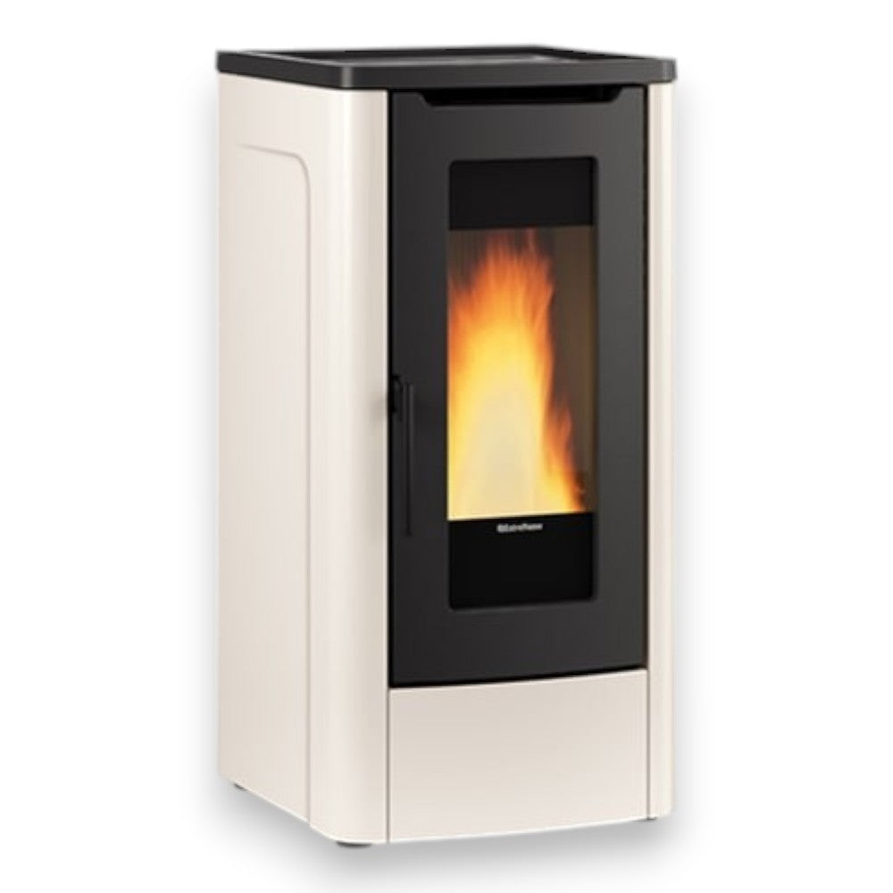 Poêle à Pellets Canalisé Dahiana Plus 10 Kw Ivoire (Compte Thermique) - mesure 52,5x60,2x108h cm. - poids Kg.160