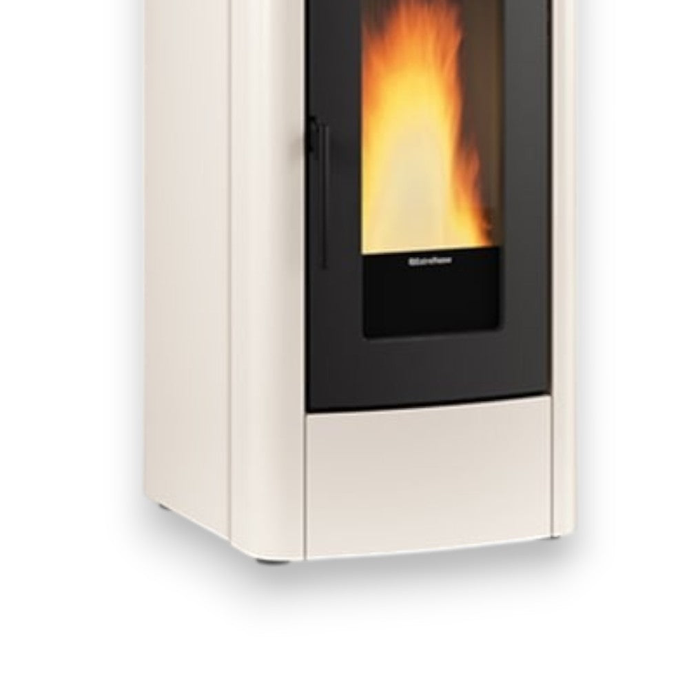 Poêle à Pellets Canalisé Dahiana Plus 10 Kw Ivoire (Compte Thermique) - mesure 52,5x60,2x108h cm. - poids Kg.160