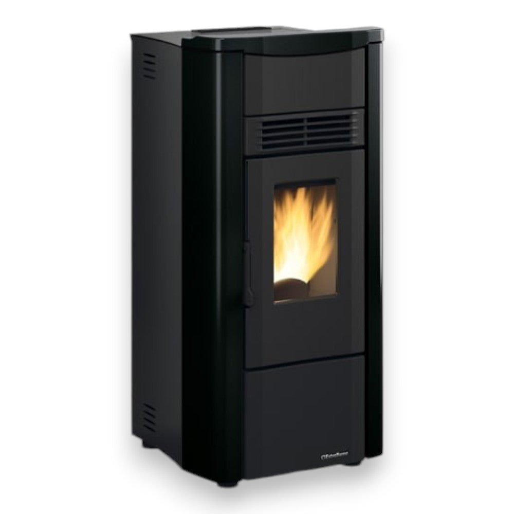 Poêle à pellets Giusy Evo 2.0 7 Kw Noir (Compte Thermique) - mesure 49,8x50,4x102,20h cm. - poids 83 kg