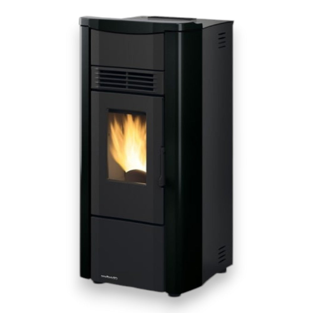 Poêle à pellets Giusy Evo 2.0 7 Kw Noir (Compte Thermique) - mesure 49,8x50,4x102,20h cm. - poids 83 kg