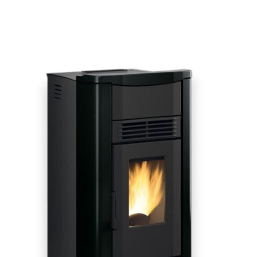 Poêle à pellets Giusy Evo 2.0 7 Kw Noir (Compte Thermique) - mesure 49,8x50,4x102,20h cm. - poids 83 kg