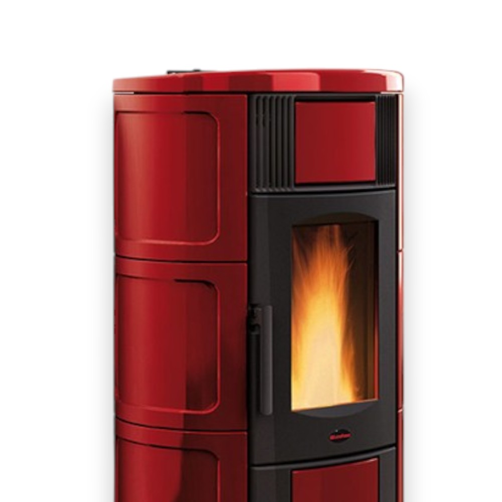 Poêle à Pellets Iside Idro 18,8 Kw Bordeaux (Compte Thermique) - mesure 69x62,7x119,7h cm. - poids Kg.255
