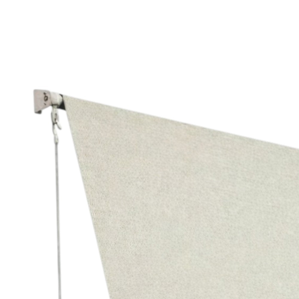 Store de balcon abattant 300x250 cm de couleur beige uni avec profilés en aluminium 