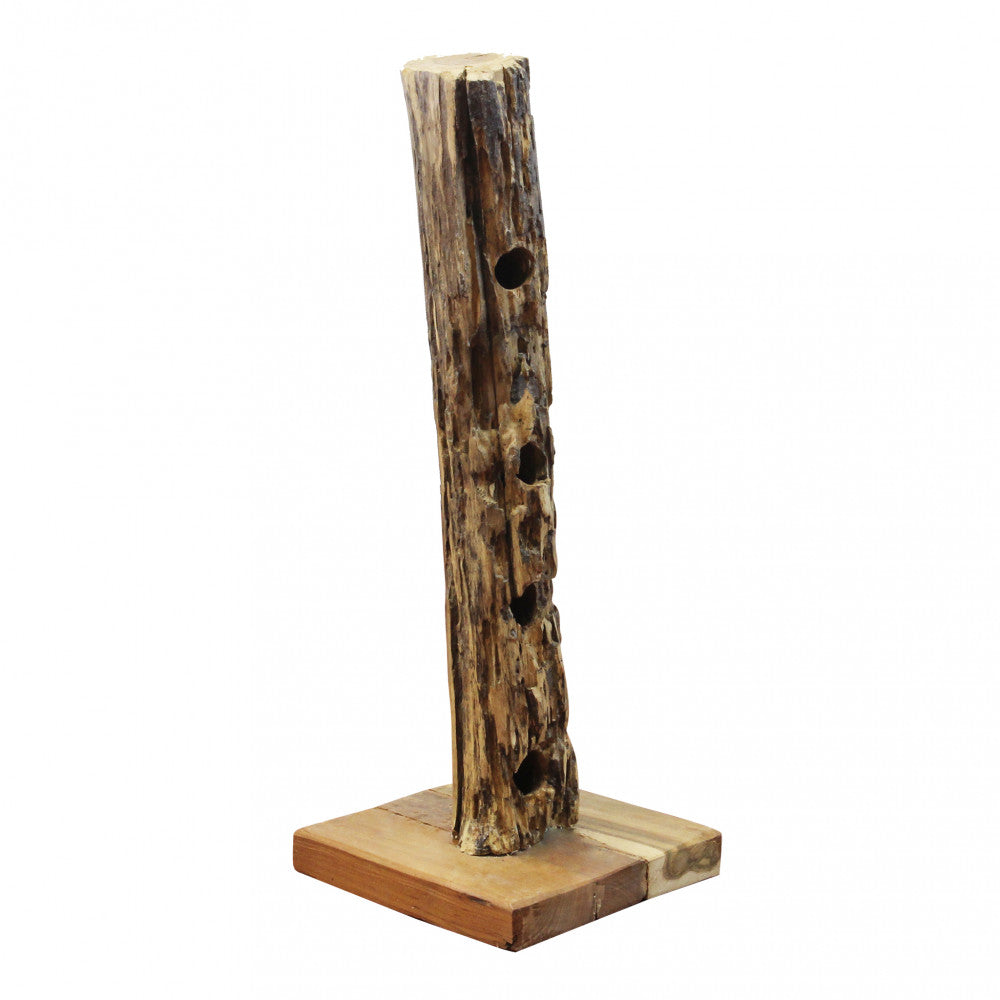 Porta bottiglie in legno teak 30x30xH80 cm per arredamento interno