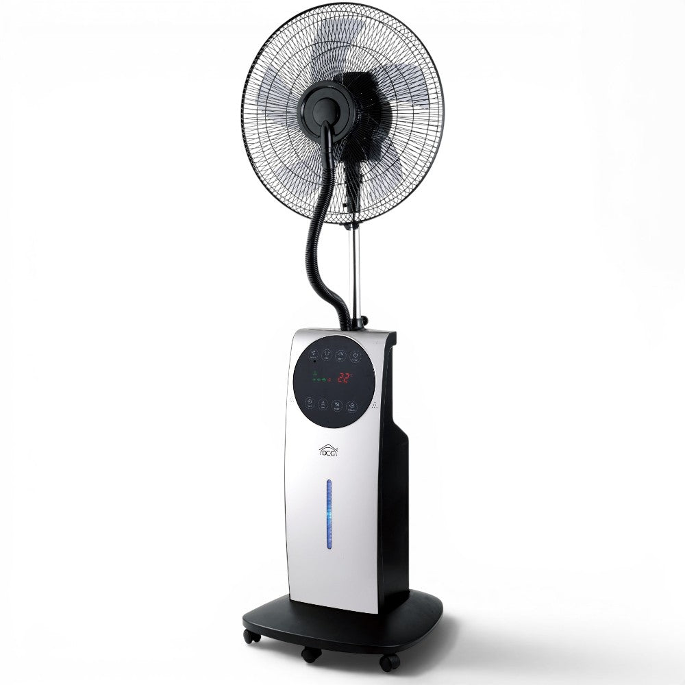 Ventilateur à 5 pales et roue avec nébuliseur 100W et diffuseur d'arômes Écran LED Nebuly 