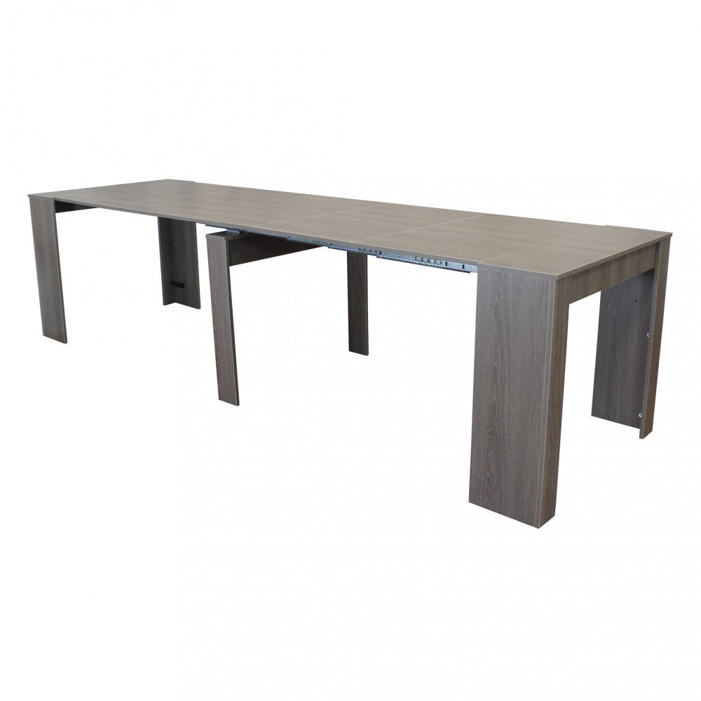 Tavolo consolle allungabile salvaspazio in mdf con struttura in metallo 90x50/300xH75 cm New Napoca