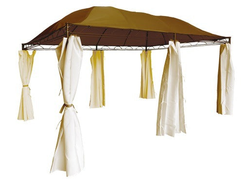 <transcy>Gazebo en acier de la Barbade avec toile supérieure et latérale 4x3M pour jardin extérieur Collection Deluxe</transcy>