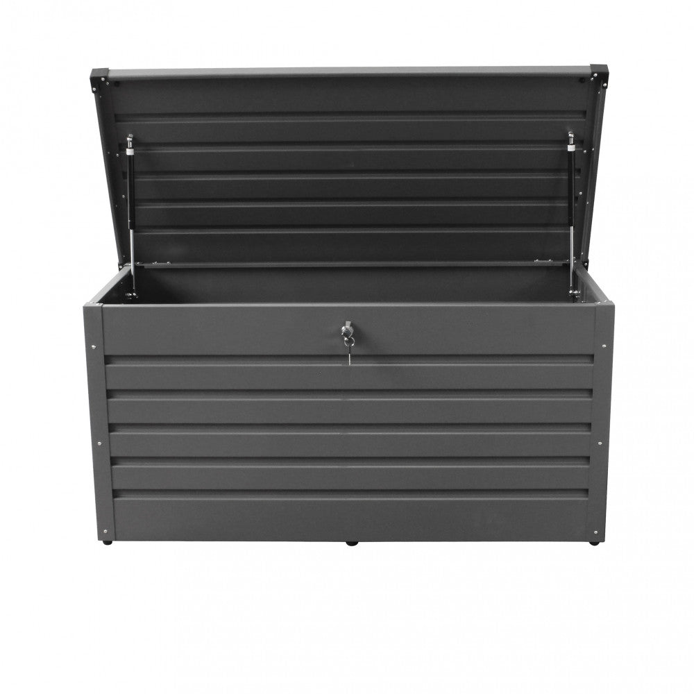 Coffre extérieur moderne en aluminium 130x60 cm avec serrure Steel Magic 