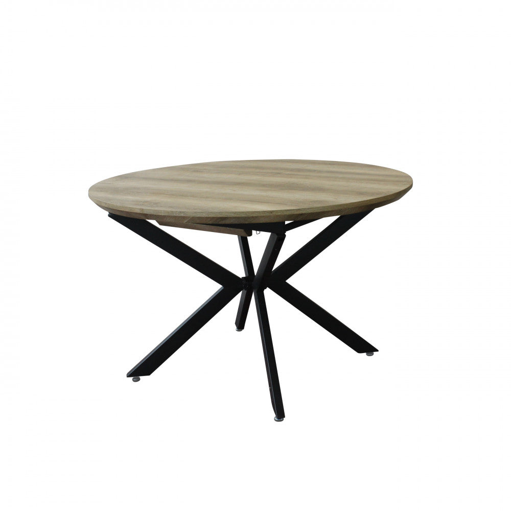 Tavolo rotondo allungabile con piano in MDF e struttura in metallo 120/160x120xH76 cm Garry