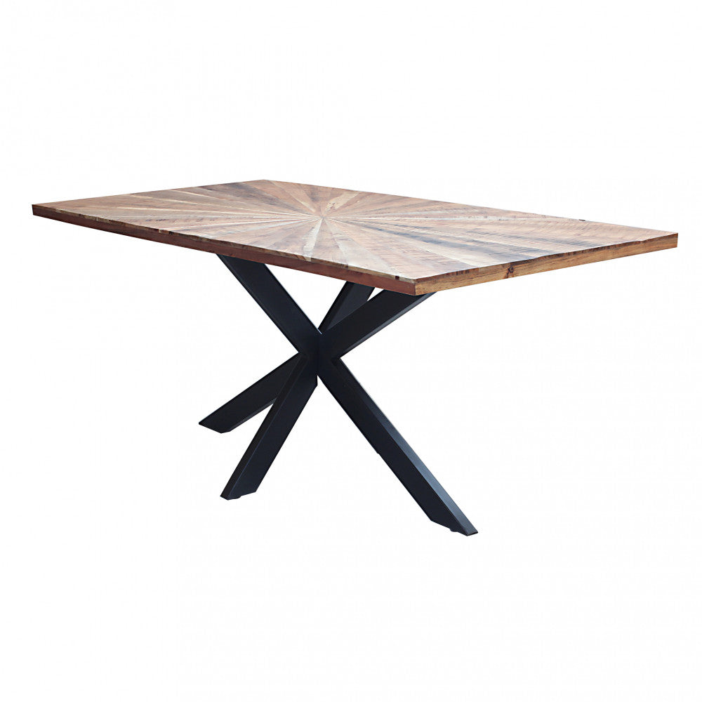 Table d'intérieur élégante et moderne 180x90 cm avec structure en métal et plateau en bois d'acacia Scik