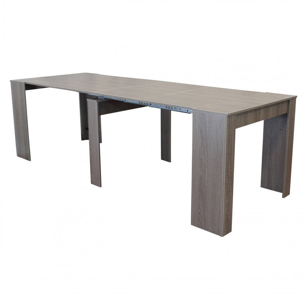 Tavolo consolle allungabile salvaspazio in mdf con struttura in metallo 90x50/300xH75 cm New Napoca