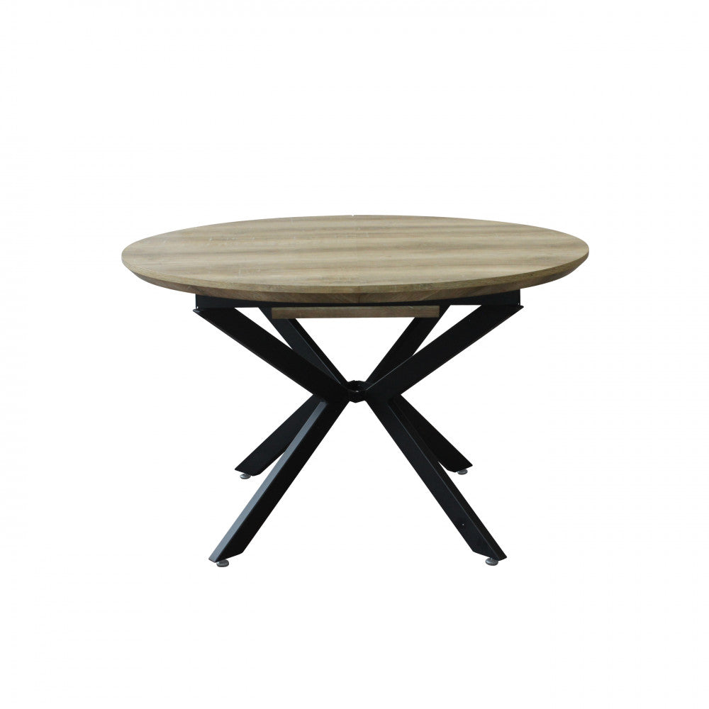 Tavolo rotondo allungabile con piano in MDF e struttura in metallo 120/160x120xH76 cm Garry