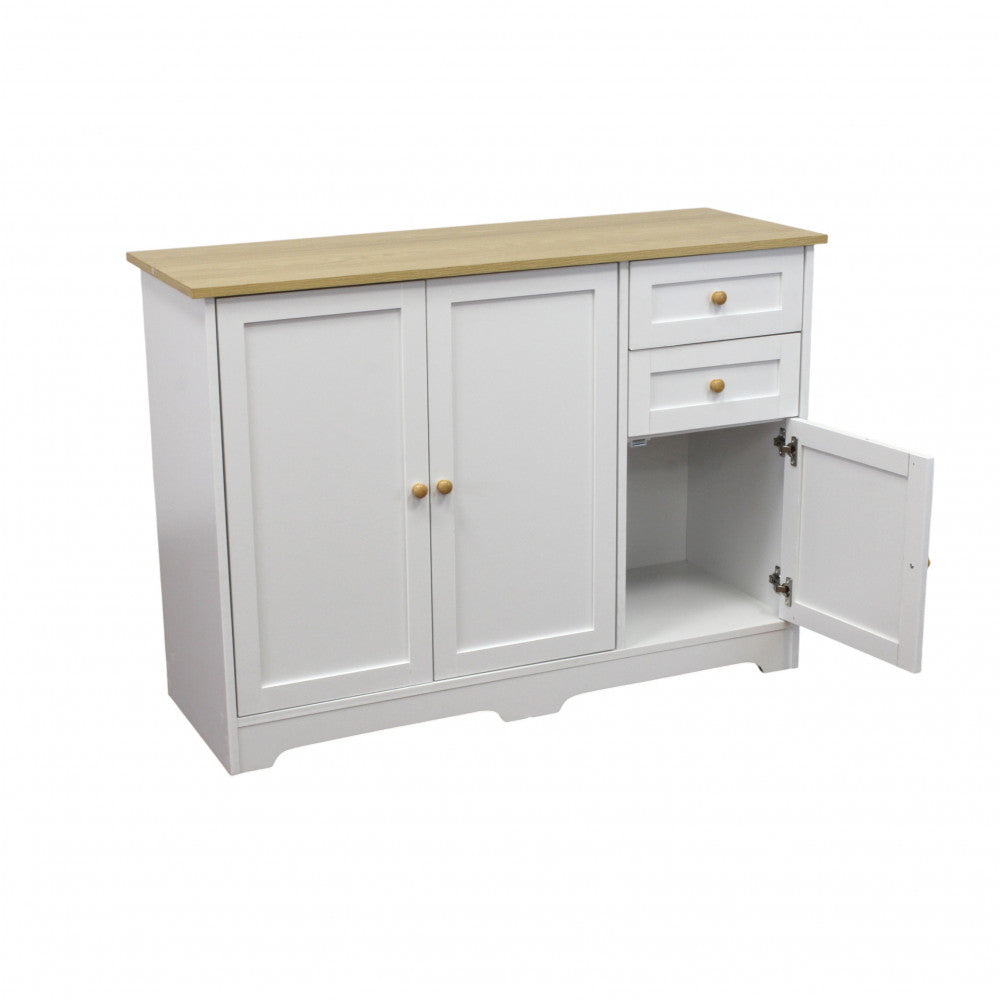Mobile credenza da ingresso casa in legno bianco con ante 3 e 2 cassetti