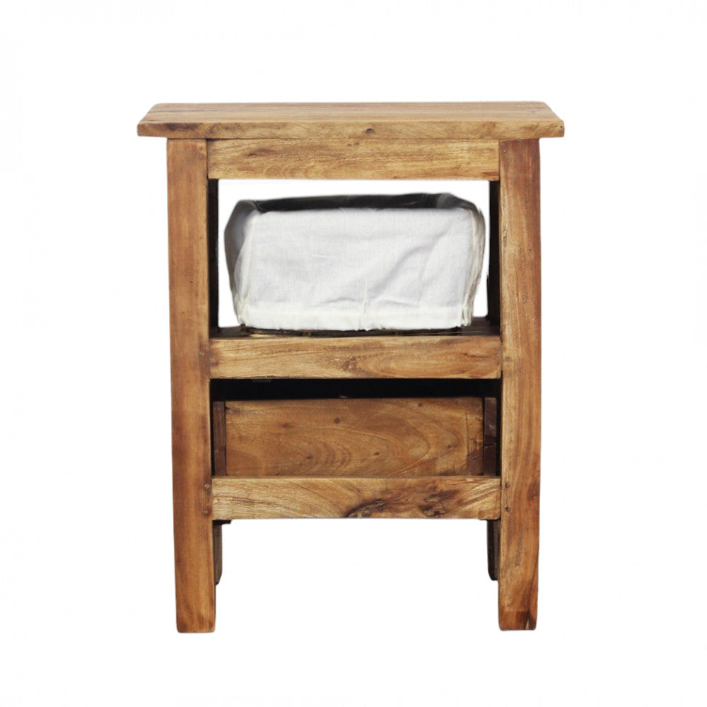 Mobiletto con ripiani finitura in legno naturale 40x30xH51 cm