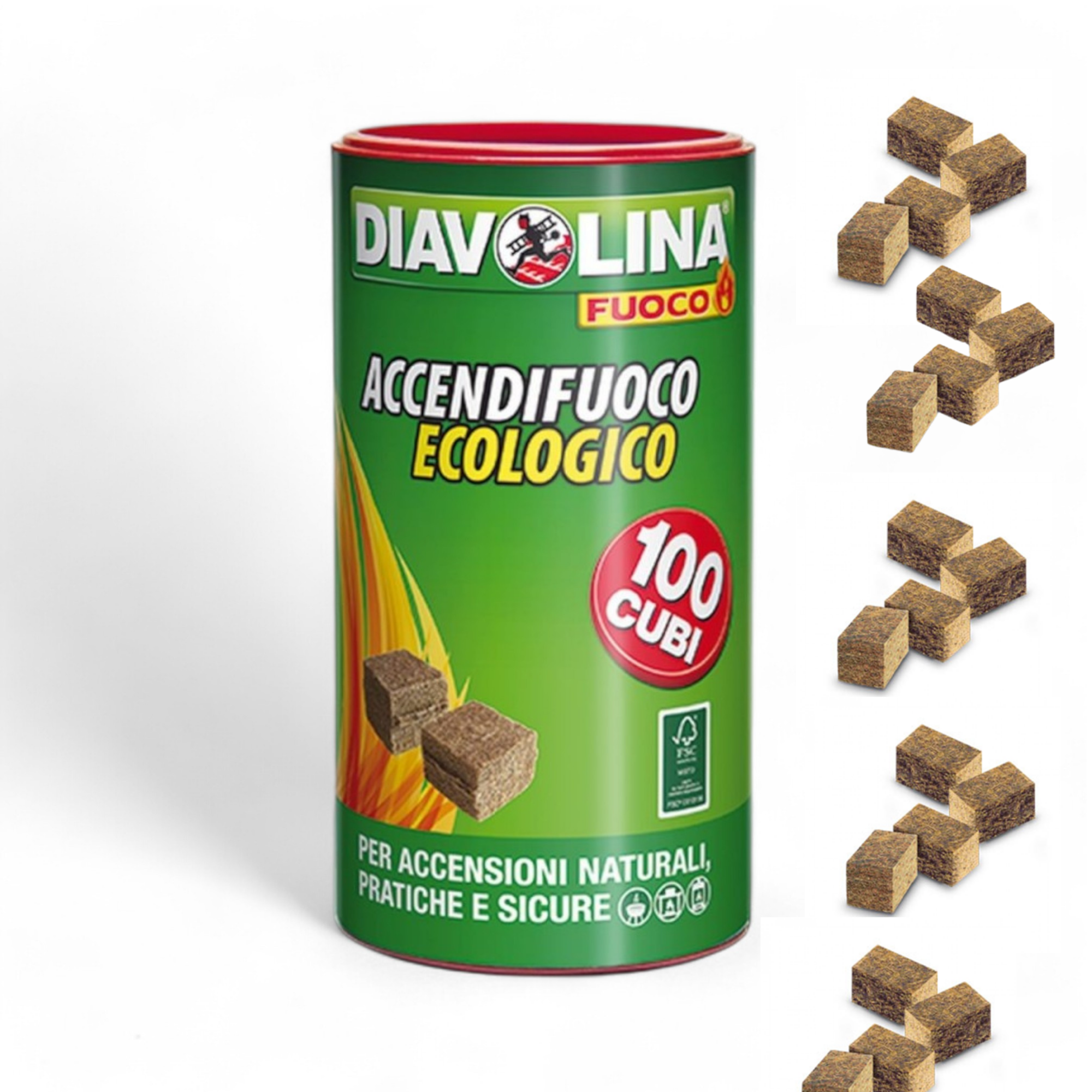 briquet grill écologique 'diavolina' 100 cubes